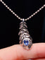 14K GOLD 0.68 CT NATURAL SAPPHIRE & DIAMOND PENDANT