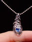 14K GOLD 0.68 CT NATURAL SAPPHIRE & DIAMOND PENDANT