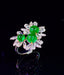 14K GOLD 3.65 CT VIVID GREEN NATURAL EMERALD & DIAMOND RING