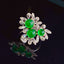 14K GOLD 3.65 CT VIVID GREEN NATURAL EMERALD & DIAMOND RING