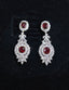 14K GOLD 2.03 CTW NATURAL RUBY & DIAMOND EARRINGS