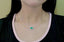 14K GOLD 1.40 CTW VIVID GREEN NATURAL EMERALD & DIAMOND NECKLACE