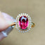 14K GOLD 1.45 CT NATURAL TOURMALINE & DIAMOND RING