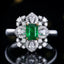 14K GOLD 1.03 CTW VIVID GREEN NATURAL EMERALD & DIAMOND RING/PENDANT