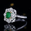 14K GOLD 1.03 CTW VIVID GREEN NATURAL EMERALD & DIAMOND RING/PENDANT