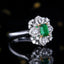 14K GOLD 1.03 CTW VIVID GREEN NATURAL EMERALD & DIAMOND RING/PENDANT