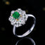 14K GOLD 1.03 CTW VIVID GREEN NATURAL EMERALD & DIAMOND RING/PENDANT