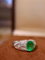 14K GOLD 1.96 CTW VIVID GREEN NATURAL EMERALD & DIAMOND RING