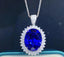 14K GOLD 19.0 CTW NATURAL TANZANITE & DIAMOND PENDANT