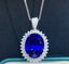 14K GOLD 19.0 CTW NATURAL TANZANITE & DIAMOND PENDANT