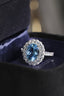 14K GOLD 3.11 CTW NATURAL AQUAMARINE & DIAMOND RING