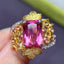 14K GOLD 5.10 CTW NATURAL TOURMALINE & DIAMOND RING