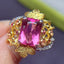 14K GOLD 5.10 CTW NATURAL TOURMALINE & DIAMOND RING