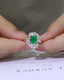 14K GOLD 2.10 CTW VIVID GREEN NATURAL EMERALD & DIAMOND RING