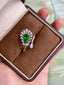 14K GOLD 1.53 CTW VIVID GREEN NATURAL EMERALD & DIAMOND RING