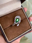 14K GOLD 1.53 CTW VIVID GREEN NATURAL EMERALD & DIAMOND RING