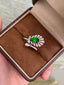 14K GOLD 1.53 CTW VIVID GREEN NATURAL EMERALD & DIAMOND RING