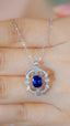 14K GOLD 1.19 CTW NATURAL SAPPHIRE & DIAMOND PENDANT