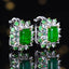 14K GOLD 2.47 CT VIVID GREEN NATURAL EMERALD & DIAMOND & TSAVORITE EARRINGS