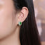 14K GOLD 2.47 CT VIVID GREEN NATURAL EMERALD & DIAMOND & TSAVORITE EARRINGS