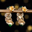 14K GOLD 3.21 CTW VIVID GREEN NATURAL EMERALD & SAPPHIRE EARRINGS