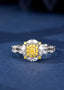 14K GOLD 0.68 CTW NATURAL YELLOW DIAMOND & DIAMOND RING