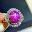 14K GOLD 4.9 CTW NATURAL STAR RUBY & DIAMOND RING