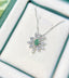 14K GOLD 0.78 CTW NATURAL GREEN DIAMOND & DIAMOND NECKLACE