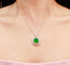 14K GOLD 9.61 CTW VIVID GREEN NATURAL EMERALD & DIAMOND PENDANT