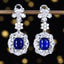 14K GOLD 5.53 CTW NATURAL SAPPHIRE & DIAMOND EARRINGS