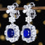 14K GOLD 5.53 CTW NATURAL SAPPHIRE & DIAMOND EARRINGS