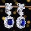 14K GOLD 5.53 CTW NATURAL SAPPHIRE & DIAMOND EARRINGS