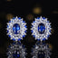 14K GOLD 1.38 CT NATURAL SAPPHIRE & SAPPHIRE & SAPPHIRE EARRINGS