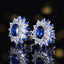 14K GOLD 1.38 CT NATURAL SAPPHIRE & SAPPHIRE & SAPPHIRE EARRINGS