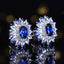 14K GOLD 1.38 CT NATURAL SAPPHIRE & SAPPHIRE & SAPPHIRE EARRINGS