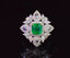 14K GOLD 2.00 CT VIVID GREEN NATURAL EMERALD & DIAMOND RING