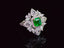 14K GOLD 2.00 CT VIVID GREEN NATURAL EMERALD & DIAMOND RING