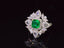 14K GOLD 2.00 CT VIVID GREEN NATURAL EMERALD & DIAMOND RING