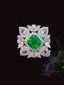 14K GOLD 2.00 CT VIVID GREEN NATURAL EMERALD & DIAMOND RING