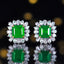 14K GOLD 2.67 CTW VIVID GREEN NATURAL EMERALD & DIAMOND EARRINGS