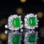 14K GOLD 2.67 CTW VIVID GREEN NATURAL EMERALD & DIAMOND EARRINGS