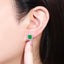 14K GOLD 2.67 CTW VIVID GREEN NATURAL EMERALD & DIAMOND EARRINGS