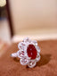 14K GOLD 3.97 CTW NATURAL RUBY & DIAMOND RING