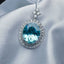 14K GOLD 5.14 CT NATURAL AQUAMARINE & DIAMOND PENDANT