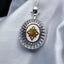 14K GOLD 5.14 CT NATURAL AQUAMARINE & DIAMOND PENDANT