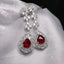 14K GOLD 4.60 CTW NATURAL RUBY & DIAMOND EARRINGS