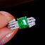 14K GOLD 1.84 CTW VIVID GREEN NATURAL EMERALD & DIAMOND RING