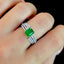 14K GOLD 1.84 CTW VIVID GREEN NATURAL EMERALD & DIAMOND RING