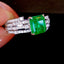 14K GOLD 1.84 CTW VIVID GREEN NATURAL EMERALD & DIAMOND RING