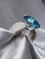 14K GOLD 6.22 CTW NATURAL AQUAMARINE & DIAMOND RING